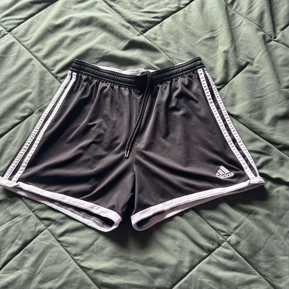 Adidas Black Shorts with White Accents